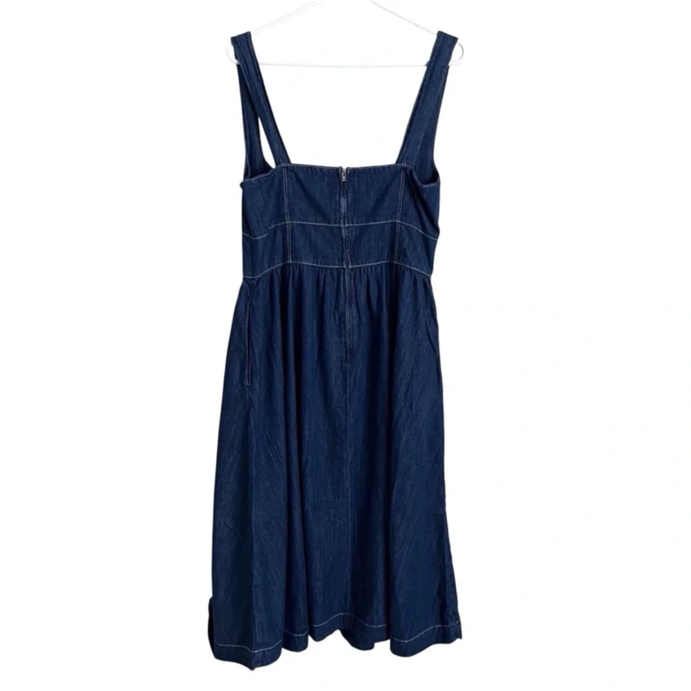 Reformation Tagliatelle Denim Midi Dress Ellis Wash Western Preppy Coastal 12 - Picture 10 of 10